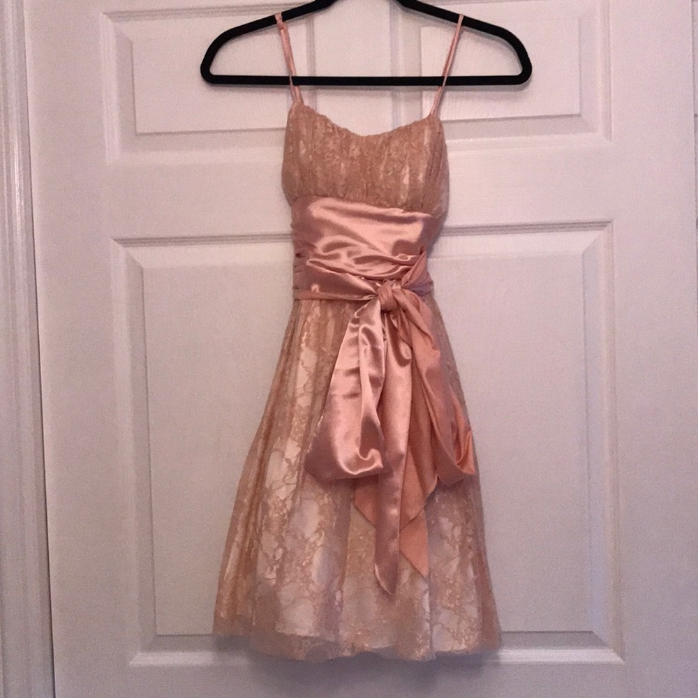 formal pink lace dress